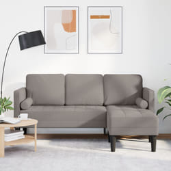Vidaxl - Divano L-shaped 3 posti Tortora 160 cm in tessuto