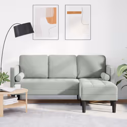 Questo divano a 3 posti ha un'eleganza moderna ed è adatto per qualsiasi spazio. Il tessuto grigio chiaro dà un'idea di calma ...