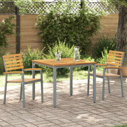 Sedie da Giardino 2 pz Grigio in Legno Massello Acacia e Acciaio Vidaxl