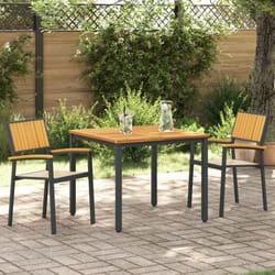 Sedia da esterno 2 pezzi impilabile in legno solidale acacia e metallo Vidaxl