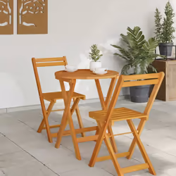 vidaXL Tavolo da Giardino Pieghevole Naturale 60 x 60 x 72 cm - Vista aggiuntiva 3