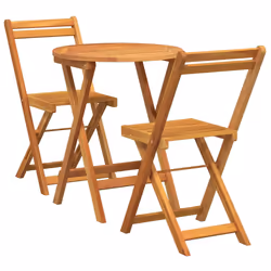 vidaXL Set Bistro da Giardino 3 pcs Marrone legno massello di acacia - Vista aggiuntiva 2