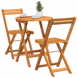 vidaXL Set Bistro da Giardino 3 pcs Marrone legno massello di acacia - Vista aggiuntiva 3