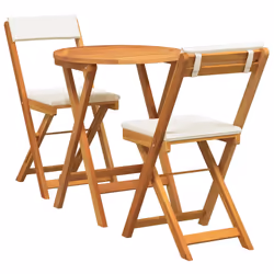 vidaXL Set Bistro da Giardino 3 pcs Marrone legno massello di acacia - Vista aggiuntiva 2