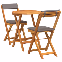 vidaXL Set Bistro da Giardino 3 pcs Marrone legno massello di acacia - Vista aggiuntiva 2