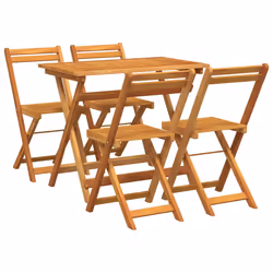 vidaXL Set bistrot 5 pcs Marrone legno massello di acacia - Vista aggiuntiva 2