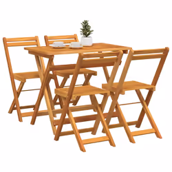 vidaXL Set bistrot 5 pcs Marrone legno massello di acacia - Vista aggiuntiva 3