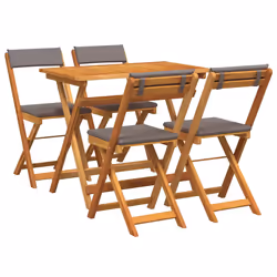 vidaXL Set bistrot 5 pcs Marrone legno massello di acacia - Vista aggiuntiva 2