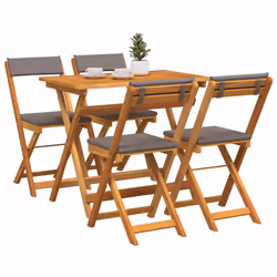 vidaXL Set bistrot 5 pcs Marrone legno massello di acacia - Vista aggiuntiva 3
