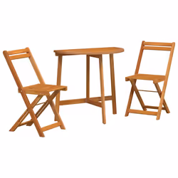 vidaXL Set bistrot 3 pcs Marrone legno massello di acacia - Vista aggiuntiva 2