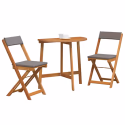 vidaXL Set bistrot 3 pcs Marrone legno massello di acacia - Vista aggiuntiva 3