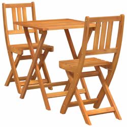 vidaXL Set bistrot 3 pcs Marrone legno massello di acacia - Vista aggiuntiva 2