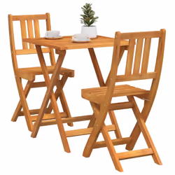 vidaXL Set bistrot 3 pcs Marrone legno massello di acacia - Vista aggiuntiva 3
