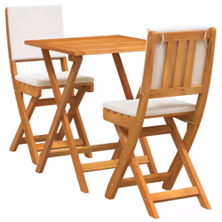 vidaXL Set bistrot 3 pcs Marrone legno massello di acacia - Vista aggiuntiva 2