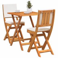 vidaXL Set bistrot 3 pcs Marrone legno massello di acacia - Vista aggiuntiva 3