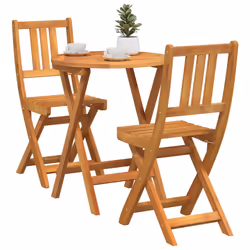 vidaXL Set bistrot 3 pcs Marrone legno massello di acacia - Vista aggiuntiva 3