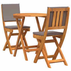 vidaXL Set bistrot 3 pcs Marrone legno massello di acacia - Vista aggiuntiva 2