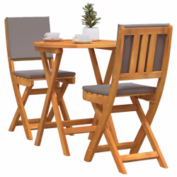 vidaXL Set bistrot 3 pcs Marrone legno massello di acacia - Vista aggiuntiva 3