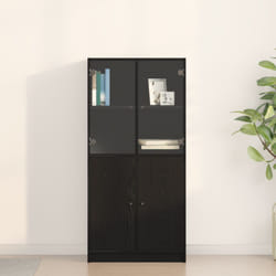 vidaXL Highboard con Ante Rovere Nero 68x37x142 cm Legno ingegnerizzato