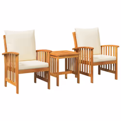 vidaXL Set Divano da Giardino 3 pcs Marrone legno massello di acacia - Vista aggiuntiva 2