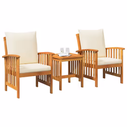 vidaXL Set Divano da Giardino 3 pcs Marrone legno massello di acacia - Vista aggiuntiva 3