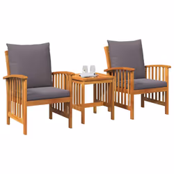 vidaXL Set Divano da Giardino 3 pcs Marrone legno massello di acacia - Vista aggiuntiva 3
