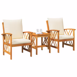 vidaXL Set Divano da Giardino 3 pcs Marrone legno massello di acacia - Vista aggiuntiva 3
