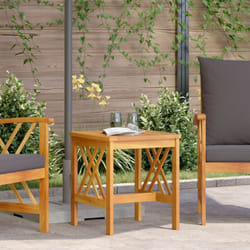 Tavolo laterale da giardino Marrone 45x45x50 cm in legno massello di acacia Vidaxl