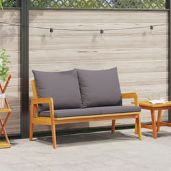 vidaXL Panchina da giardino con cuscini 115x65x71 cm in legno massello di acacia
