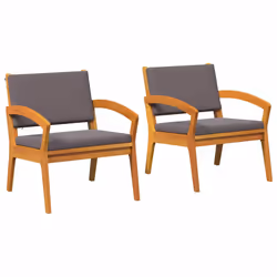 vidaXL Sedia da Giardino 2 pcs Marrone Legno massello di acacia - Vista aggiuntiva 2