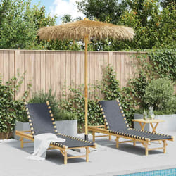 vidaXL Ombrello Tiki con Baldacchino a Foglia di Banana 180 cm Bambù