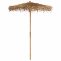 vidaXL Ombrello Tiki con Baldacchino a Foglia di Banana 180 cm Bambù - Vista aggiuntiva 2