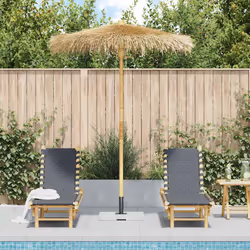 vidaXL Ombrello Tiki con Baldacchino a Foglia di Banana 180 cm Bambù - Vista aggiuntiva 3