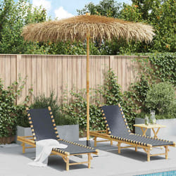 vidaXL Ombrello Tiki con Baldacchino a Foglia di Banana 240 cm Bambù