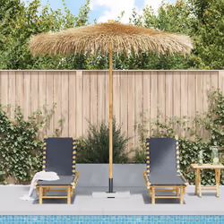 vidaXL Ombrello Tiki con Baldacchino a Foglia di Banana 240 cm Bambù - Vista aggiuntiva 3