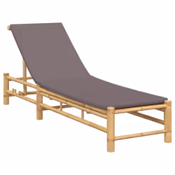 vidaXL Lettino Prendisole con Cuscini 55x199x30 cm in Bambù - Vista aggiuntiva 2