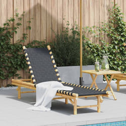 vidaXL Lettino Prendisole con Fettuccia Intrecciata Nera 55x200x30 cm