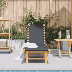 vidaXL Lettino Prendisole con Fettuccia Intrecciata Nera 55x200x30 cm - Vista aggiuntiva 3