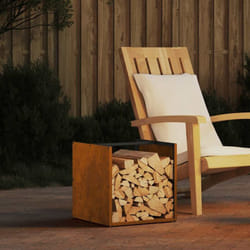 Rastrelliera per Legna da Ardere 40x40x40 cm in Acciaio Corten - Vidaxl