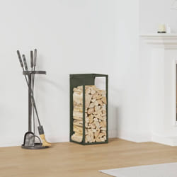Rastrelliera per Legna da Ardere Verde Oliva 25x25x60 cm Vidaxl 882639