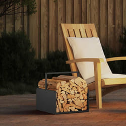 Rastrelliera per Legna da Ardere Nera 40x40x40 cm Vidaxl 778570