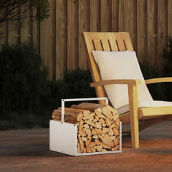 Rastrelliera per Legna da Ardere Bianca 40x40x40 cm Vidaxl 169916