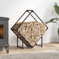 Rastrelliera per Legna da Ardere Nera 80x25x80 cm - Vidaxl