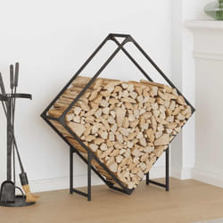 Rastrelliera per Legna da Ardere Nera 100x25x100 cm Vidaxl 788257