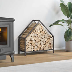 Rastrelliera per Legna da Ardere Nera 60x25x60 cm - Vidaxl