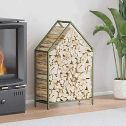 Rastrelliera per Legna da Ardere Verde Oliva 60x25x90 cm Vidaxl 488730