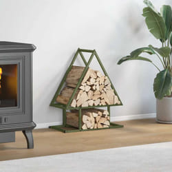 Vidaxl - Rastrelliera per Legna da Ardere Verde Oliva 50x25x60 cm