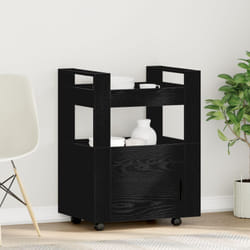 Carrello da Cucina Nero Rovere 60x45x80 cm Legno Ingenerizzato Vidaxl