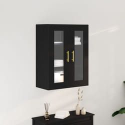 Vidaxl - Armadio a Muro con Porte in Vetro Rovere Nero 69,5x34x90 cm