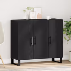 Questo sideboard in rovere nero è una combinazione di stile e praticità, perfetto per la sala da pranzo o il soggiorno. Con u ...